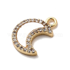 Brass Micro Pave Cubic Zirconia Charms&nbsp;KK-H089-07B-G