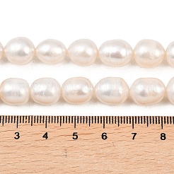 天然養殖淡水パールビーズ連売り  ライス  グレード2 A  パパイヤホイップ  10~11mm  穴：0.6mm  約28~32個/連  14.17~14.37''（36~36.5センチメートル）&nbsp;PEAR-F020-24C