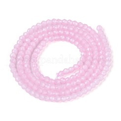 ジェイド風ガラスビーズ連売り  ラウンド  多面カット  パールピンク  2x2mm  穴：0.6~0.8mm  約173~182個/連  13.58~14.37''（34.5~36.5センチメートル）&nbsp;GLAA-T028-2mm-11E