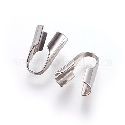 変色しにくい304ステンレススチールコードエンド  エンドキャップ  コラム  ステンレス鋼色  11x5x9.5mm  穴：5x6mm&nbsp;LS-X-STAS-P237-80J-P