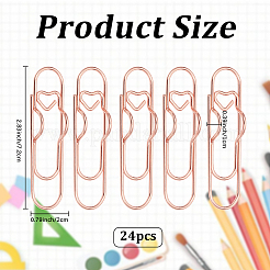 24Pcs Iron Paper Clips&nbsp;OFST-CP0001-15