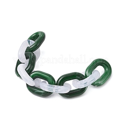 アクリル製ハンドメイドアズキチェーン5個  オーバル  ミックスカラー  19x14.5x4.5mm&nbsp;AJEW-JB01360
