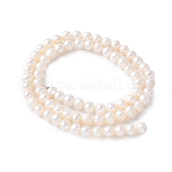 天然養殖淡水パールビーズ連売り  ポテト  グレード3a++  雪  4~5mm  穴：0.6mm  約84~87個/連  14.09''~14.96''（35.8~38センチメートル）&nbsp;PEAR-I007-07Q-06C