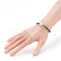 Faceted Round Glass Beaded Stretch Bracelets&nbsp;BJEW-JB05986