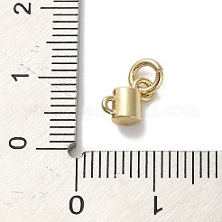 金色の真鍮のチャーム  ジャンプリング付き  マグカップ  6.5x7.5x3.5mm&nbsp;LS-KK-H493-01G-14