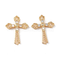 Brass Micro Pave Clear Cubic Zirconia Pendants&nbsp;KK-E068-VF240
