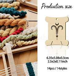 14Pcs 14 Style Plywood Thread Winding Boards&nbsp;WOOD-WH0060-07