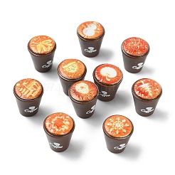 樹脂製コーヒー模型飾り40個  ミニチュア風景ドールハウスの装飾  ココナッツブラウン  15x17mm&nbsp;AJEW-CJ0001-74