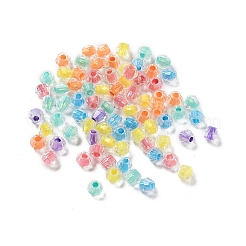 100個の透明なガラスビーズ  多面カット  双円錐形  カラフル  4.5x3.5mm  穴：1.6mm  100個/セット&nbsp;X1-GLAA-P061-01B