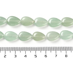 天然石グリーンアベンチュリンビーズ連売り  フラットティアドロップ  13~14x9.5~10x5~5.5mm  穴：1.2mm  約28個/連  15.16''（38.5センチメートル）&nbsp;G-K357-A10-01