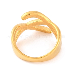 イオンプレーティング（IP）304ステンレススチール製クロスリング（女性用）  ゴールドカラー  15mm  usサイズ7（17.3mm）&nbsp;RJEW-S414-55B-G