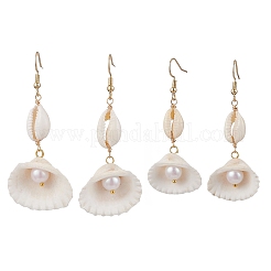 4Pair 304 Stainless Steel Shell Shape Dangle Earrings&nbsp;EJEW-JE06265