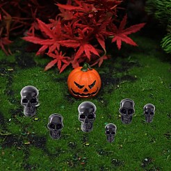 ハロウィンプラスチックスカルフィギュア150個、3スタイル  お化け屋敷パーティーの装飾用  ブラック  15~25x9~14.5x10.5~17.5mm  50個/スタイル&nbsp;KY-AR0001-27