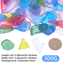 300g ガラスカボション  混合図形  ミックスカラー  26~60.5x17~33.5x4~6mm&nbsp;GLAA-PA0001-89