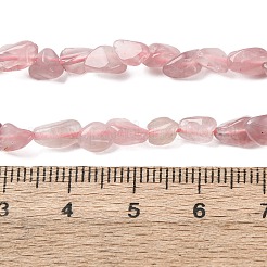 天然マダガスカル ローズクォーツビーズ連売り  ナゲット  5~9x4~6x3~4.5mm  穴：0.7mm  約75~89個/連  15.35''（39cm）〜15.94''（40.5cm）&nbsp;G-I389-A03