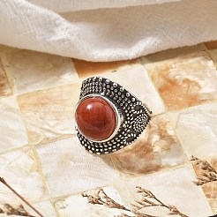 Natural Red Jasper Adjustable Rings&nbsp;RJEW-I108-03AS-06