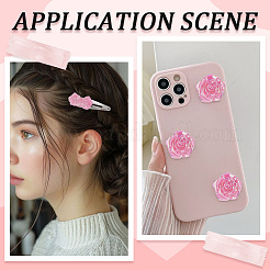 不透明ABSプラスチックカボション100個  ABカラーメッキ  ローズ  ピンク  18x17x6.5mm&nbsp;KY-SP0001-16B