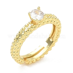 Brass Micro Pave Clear Cubic Zirconia Finger Rings&nbsp;RJEW-G364-02G