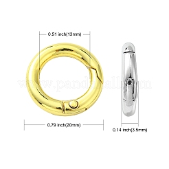 20Pcs 2 Colors Rack Plating Alloy Spring Ring Clasps&nbsp;PALLOY-CJ0002-40