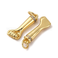 Brass Micro Pave Cubic Zirconia Pendants&nbsp;KK-P308-44G