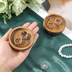 Wood Flat Round Jewely Display Tray&nbsp;ODIS-WH20003-05A