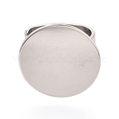 201 Stainless Steel Adjustable Ring Base Findings&nbsp;STAS-N122-02B-P-1