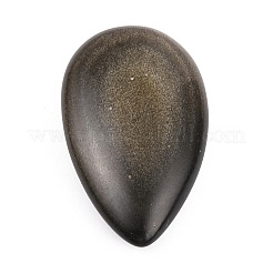 天然な金色の光沢のオブシディアンのビーズ  ティアドロップ  31.4~51x20.7~33.2x11.7~17.8mm&nbsp;G-B002-03