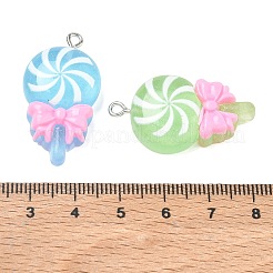 Frosted Resin with Alloy Pendants&nbsp;RE-CBA14F0-05