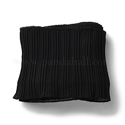 3ヤードのプリーツポリエステルレースリボン  洋服アクセサリー  ブラック  5-1/4インチ（135mm）&nbsp;OCOR-XCP0002-39