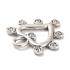 合金のチベット風チャーム  ハート  アンティークシルバー  21x19x2mm  穴：3.5x2.5mm  約403個/500g&nbsp;LS-PALLOY-P293-018AS