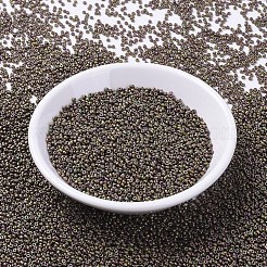 MIYUKIラウンドロカイユビーズ  日本製シードビーズ  11/0  （rr2035)マットメタリックカーキアイリス  11/0  2x1.3mm  穴：0.8mm  約1100PCS /ボトル  10 G /ボトル&nbsp;SEED-JP0008-RR2035