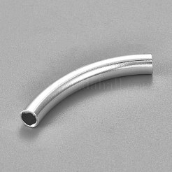 304ステンレス鋼湾曲チューブビーズ  曲がったチューブヌードルビーズ  銀  45x6mm  穴：4.5x5mm&nbsp;STAS-P128-03S