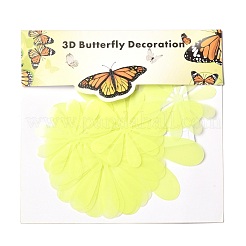 3dプラスチック蓄光ウォールステッカー  マスキングテープ付  家の居間の寝室の壁の装飾のため  花  シャンパンゴールド  50~100x0.2mm  12個/セット&nbsp;DIY-F077-06C