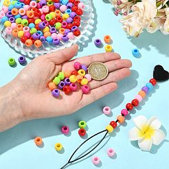 208個のアクリルヨーロピアンビーズ  プラスチック製トプシーテールヘアスタイリング編み込みツール1個付き  ミックスカラー  10x8mm  穴：5mm&nbsp;OHAR-FS0001-02B