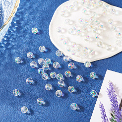 80Pcs Half Rainbow Plated Glass Beads&nbsp;EGLA-TA0013-04A