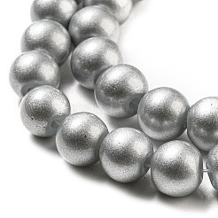 スプレープリントガラスラウンドビーズ連売り  グレー  8mm  穴：1.3~1.6mm  約100個/連  31.4インチ&nbsp;X-DGLA-Q015-8mm-17