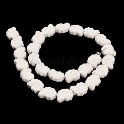 天然溶岩岩ビーズ連売り  染め  螺旋状の貝殻  ホワイト  16~17x13x6.5mm  穴：1.2mm  約26個/連  16.34~16.54''（41.5~42センチメートル）&nbsp;G-G347-01I