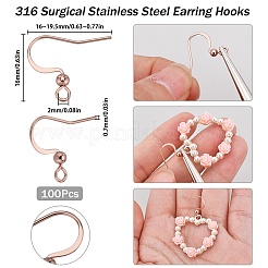 100Pcs 316 Surgical Stainless Steel Earring Hooks&nbsp;STAS-SC0006-43