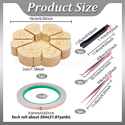 2個 2スタイル 401ステンレススチールピンセット  銅箔テープ1巻付き  ABSプラスチックガラス銅箔梱包ツール1個と木製アングルツール1個  ミックスカラー&nbsp;TOOL-NB0002-32