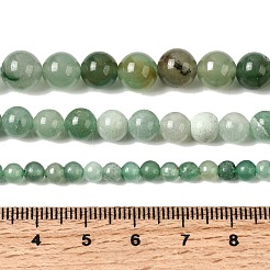 グレードの高い天然緑のアベンチュリンビーズ連売り  ラウンド  4~8mm  穴：0.5~1mm  約49~96個/連  15.7インチ（40cm）&nbsp;G-G666-01A