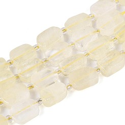 天然レモンクォーツ（加熱）ビーズ連売り  シードビーズで  長方形  9.5~14x7~10x4~6.5mm  穴：0.8~1mm  約25~31個/連  14.96~15.75''（38~40センチメートル）&nbsp;G-T138-26A-05