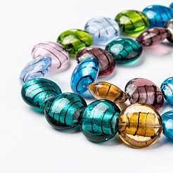 Handmade Silver Foil Glass Beads Strands&nbsp;X-SL109