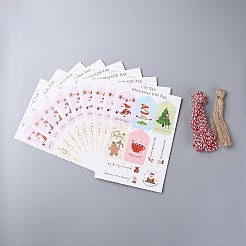 クリスマステーマ紙タグ  コットンロープ＆ヘンプロープ付き  ギフトタグはラベルを掛けます  クリスマスに飾る  ミックスカラー  パペサイザー：20.5x14cm&nbsp;X1-CDIS-H003-03