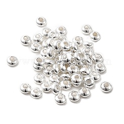 真鍮ビーズ  長持ちメッキ  ラックめっき  ロンデル  銀  4x2mm  穴：1.6mm&nbsp;KK-H091-02B-S