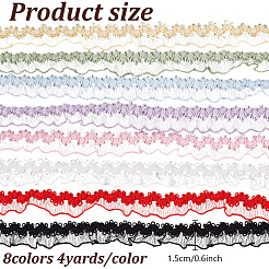 32 Yards 8 Colors Nylon Crown Elastic Lace Ribbon&nbsp;OCOR-GO0001-25