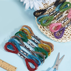 12 Skeins 12 Colors 12-Ply Metallic Polyester Embroidery Floss&nbsp;OCOR-CY0004-57
