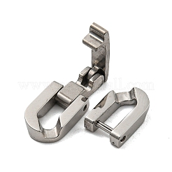 変色しない304ステンレススチール製折りたたみ式留め具  ブレスレットネックレス作りに  ステンレス鋼色  18x6.5x3.5mm  穴：2.5mm&nbsp;STAS-B029-05A-1