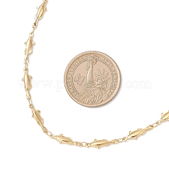 Brass Fish Link Chain Necklaces for Women&nbsp;NJEW-JN05521