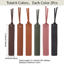 12Pcs 6 Colors PU Leather Bookmarks&nbsp;AJEW-SP0002-29