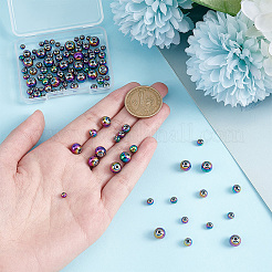 100Pcs 4 Style Rack Plating Rainbow Color 304 Stainless Steel Beads&nbsp;STAS-PH0004-34